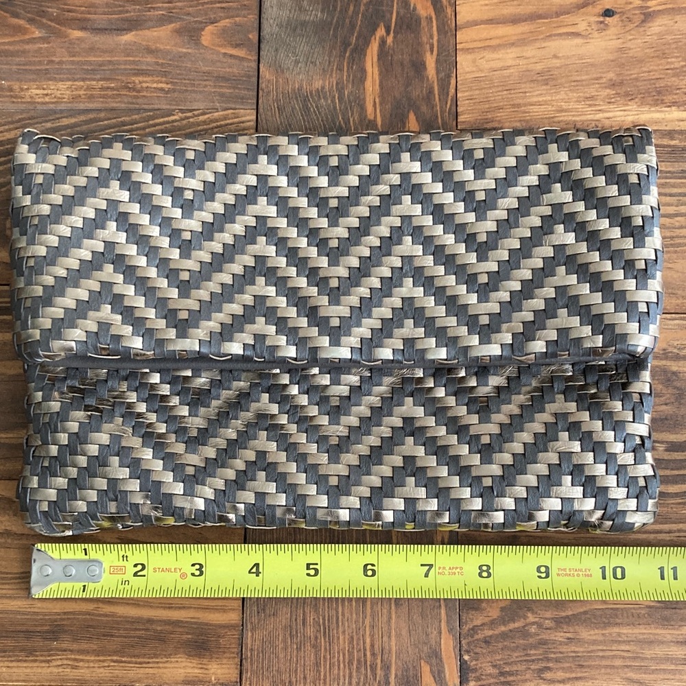 LAST CALL! Eileen Fisher Black and Gray Woven Clutch - EUC